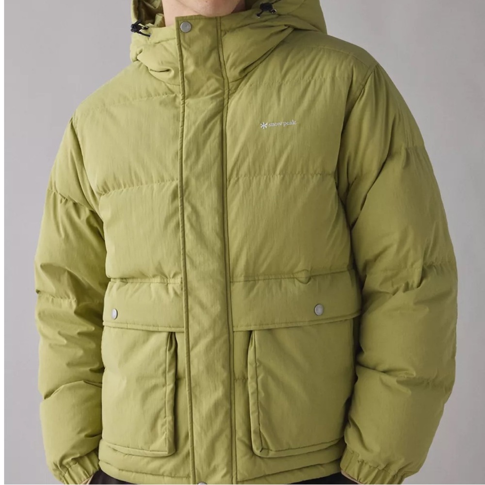 NWT Snow Peak Everyday Down Jacket Light Green Hooded Puffer Size L‎
